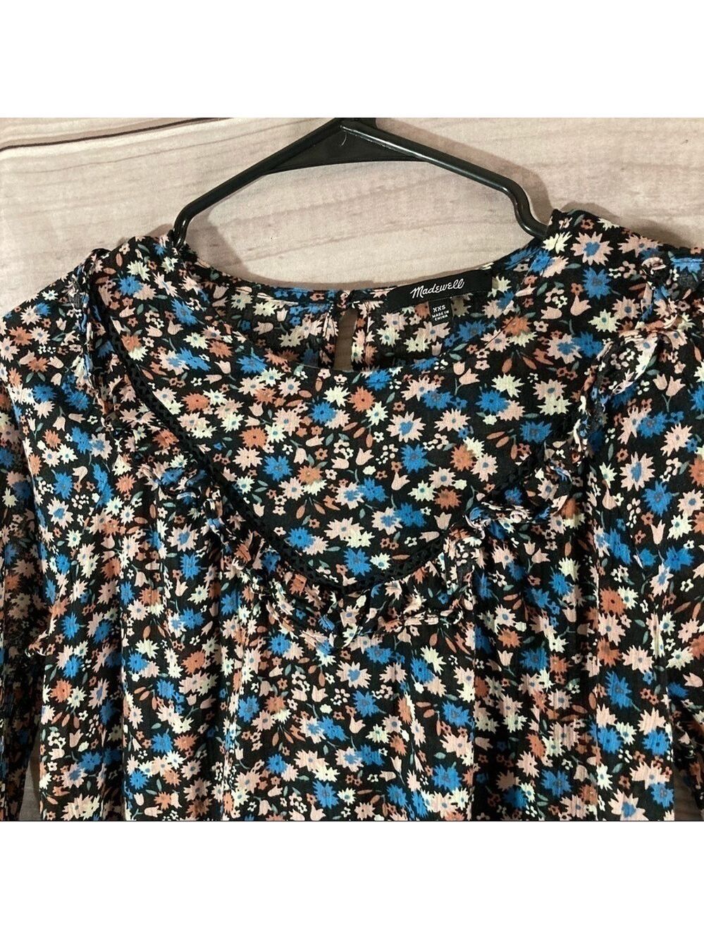 MADEWELL Ruffle Yoke Prairie Top Spring Floral - Picture 5 of 14